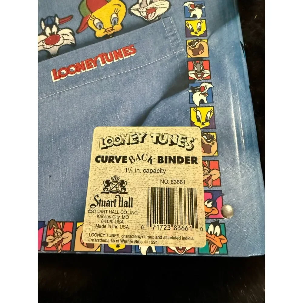 Vintage 1994 Looney Tunes Stuart Hall Pocket Folder road runner tweety bugs
